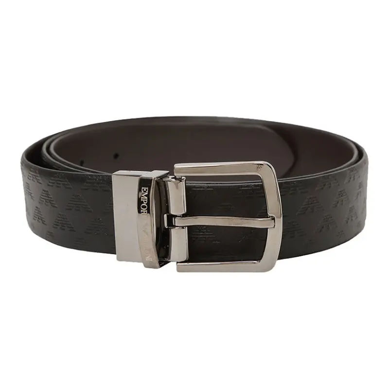 

EMPORIO ARMANI Кожаный ремень с пряжкой-шпенек, Black