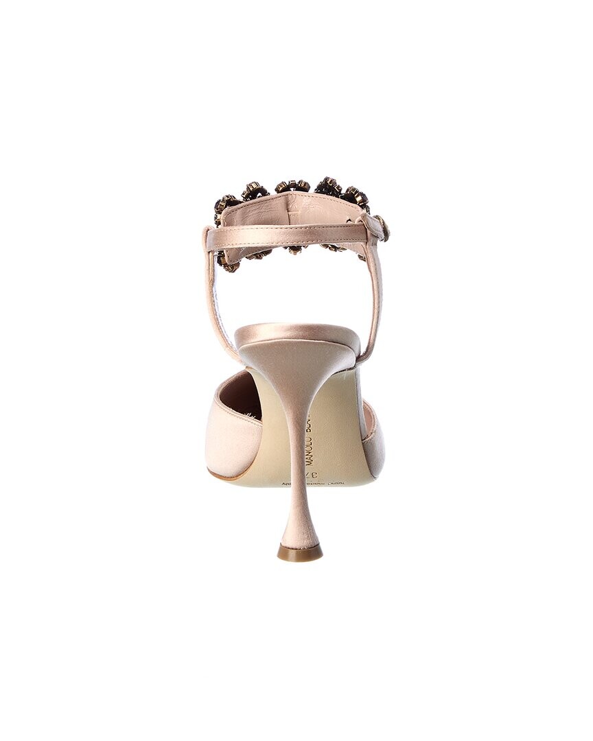 Атласные туфли Manolo Blahnik Mabina 105, розовый