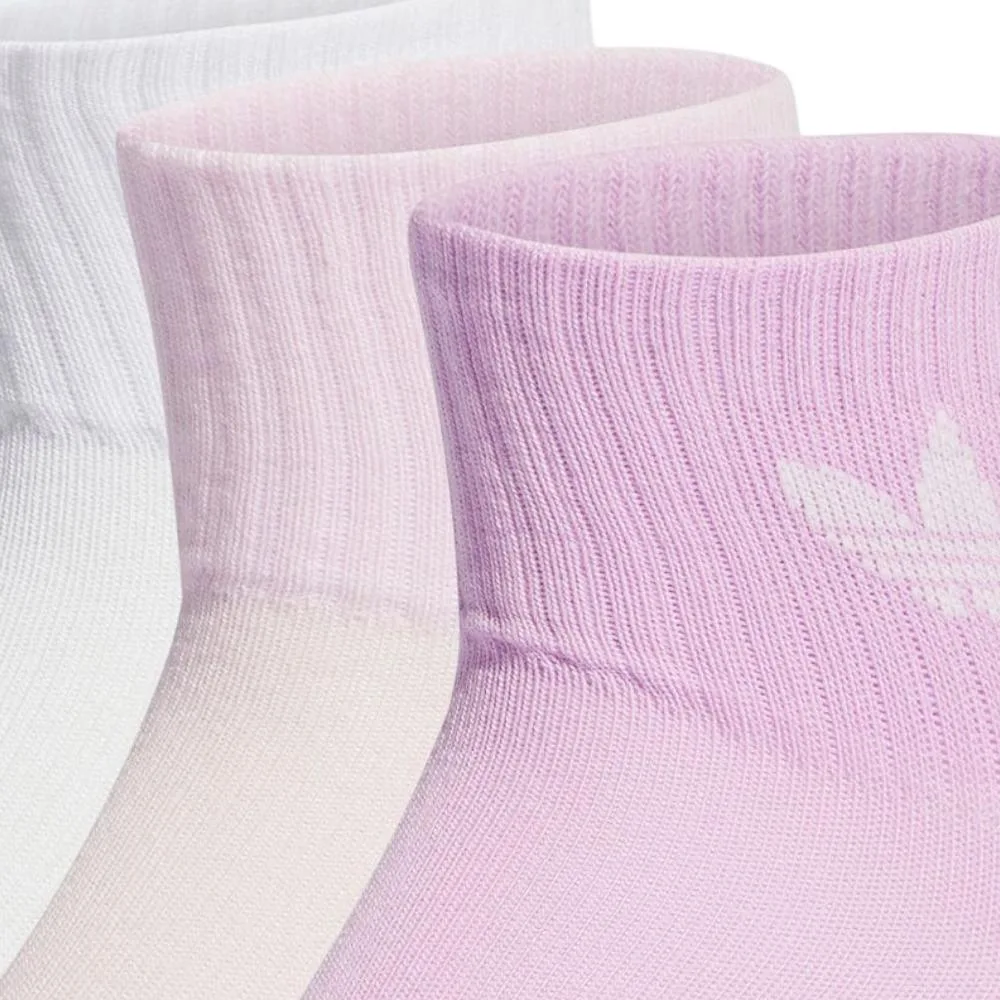 Носки Mid Cut Crew, 3 пары Adidas Originals, 3 Pack (White+Blessing Light Purple+Clear Pink) — фото 4