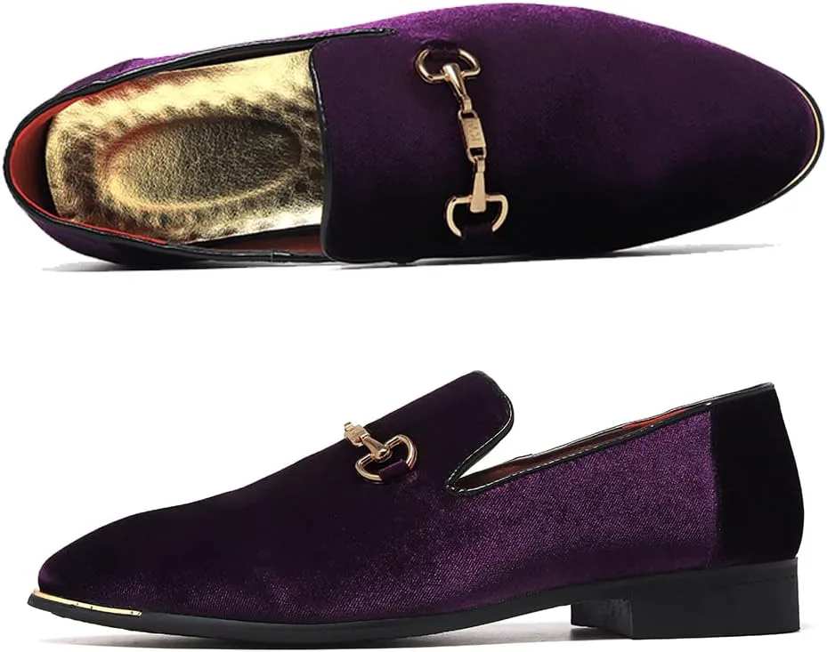 

Мужские роскошные бархатные лоферы с отделкой под пенни FLQL, обувь для вечеринок и танцев, замшевые свадебные туфли, размеры 7-13, фиолетовый