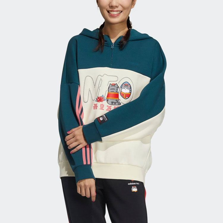 Adidas Neo Толстовка My King Mansleep X CNY Collection женская утиный зеленый — фото 4