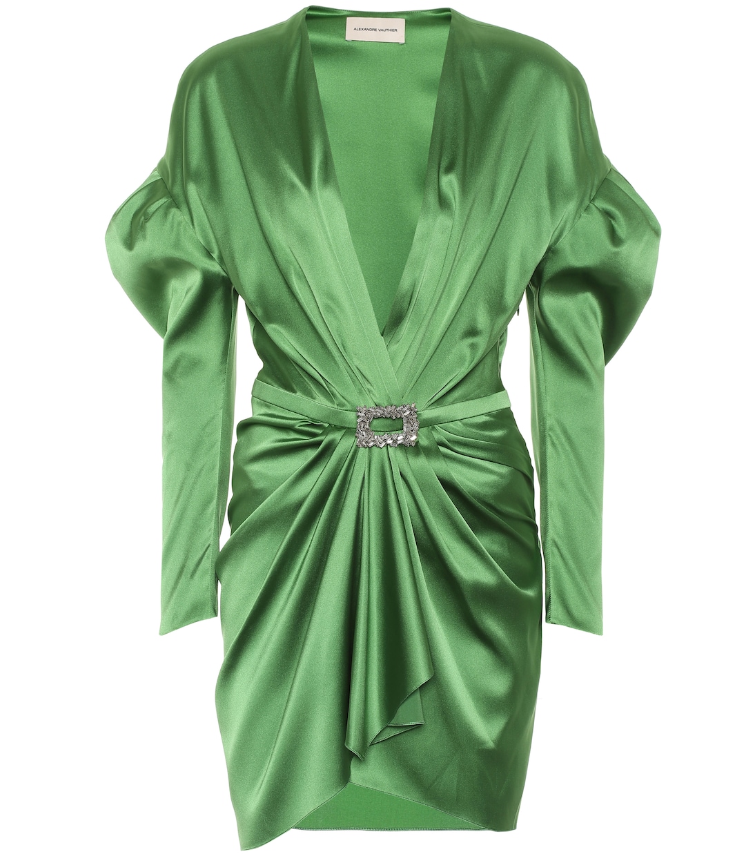

Платье из эластичного шелка и атласа Alexandre Vauthier, Moss