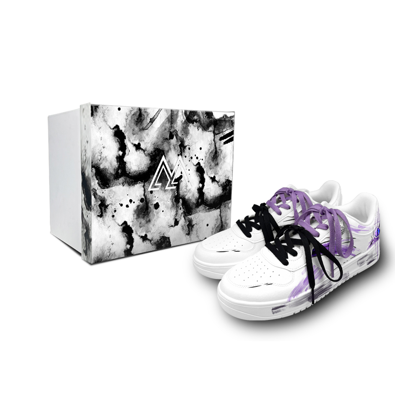 

Удобные, износостойкие низкие скейтбордистские кроссовки унисекс с хорошей амортизацией Anta, белый фиолетовый