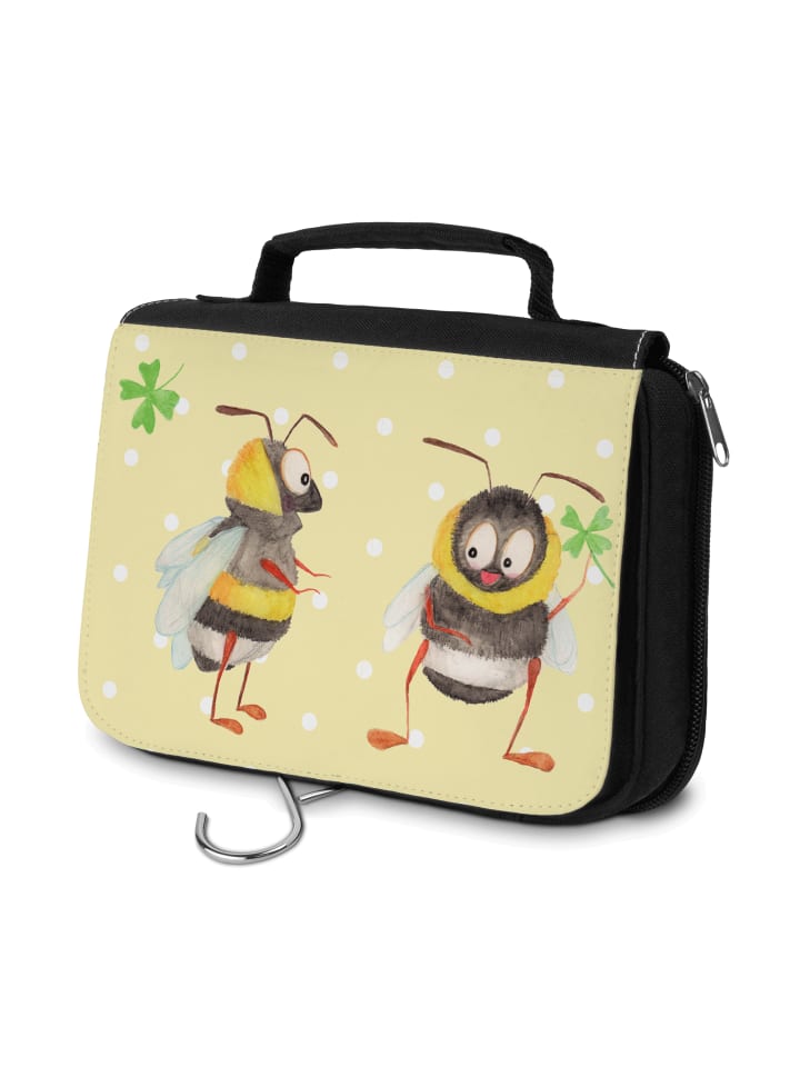 

Дорожная сумка с рисунком шмеля и клевера, без надписи, пастельно-желтого цвета. Mr. & Mrs. Panda
