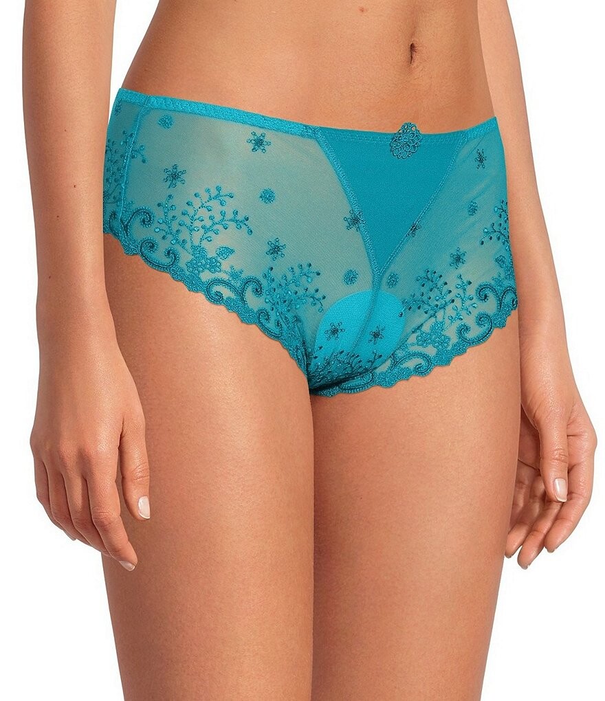 

Трусики бикини Simone Perele Delice с цветочной вышивкой, синий