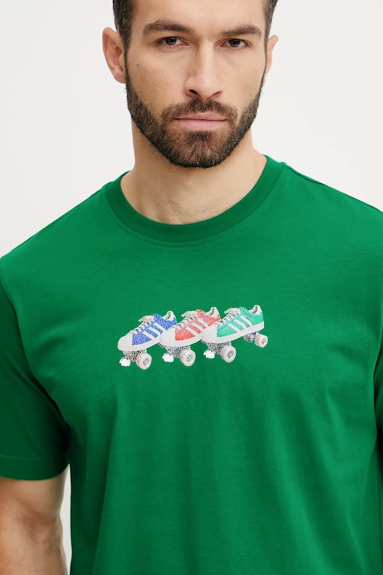 Хлопковая футболка Q12 TS Roller Adidas Originals, зеленый — фото 4