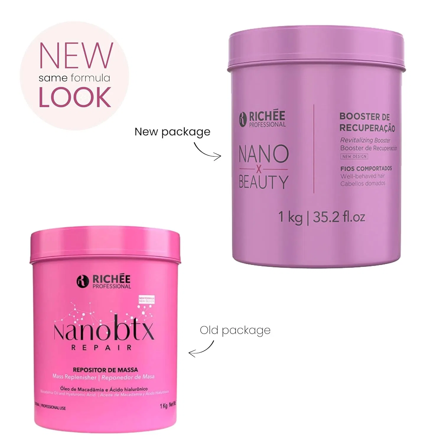 Термоактивированная маска для поврежденных волос Richee Professional NanoBTX Repair, 1000 г Richée Professional — фото 2