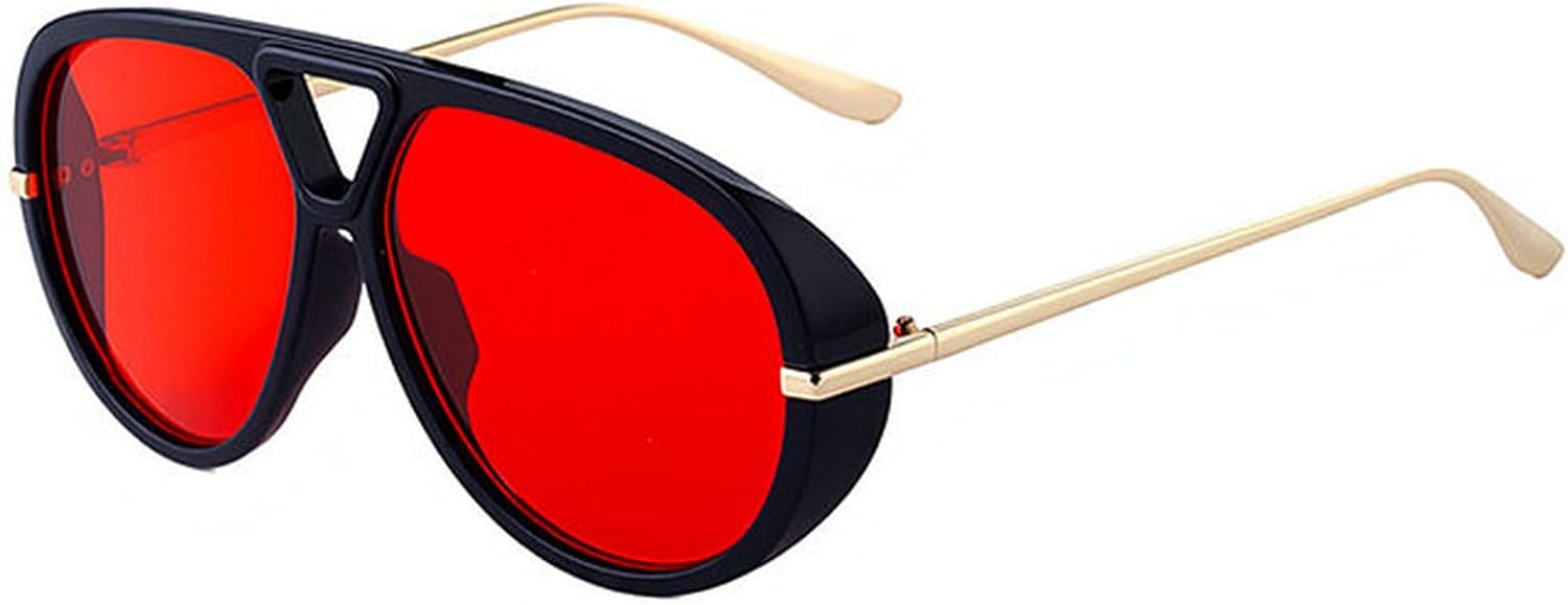 

Солнцезащитные очки-пилот COTIA большого размера для женщин и мужчин, модные ретро-очки с большой квадратной и круглой оправой и двойной перемычкой, градиентные, Black Red