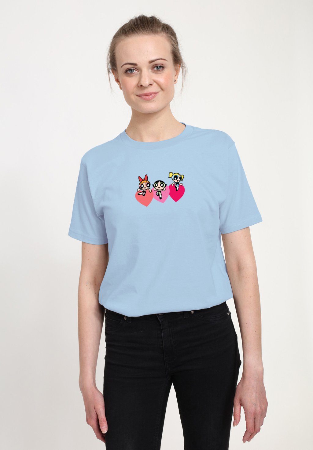 

Футболка с принтом THE POWERPUFF TRIPLE HEART GRAPHIC Henry Tiger, светло-голубой