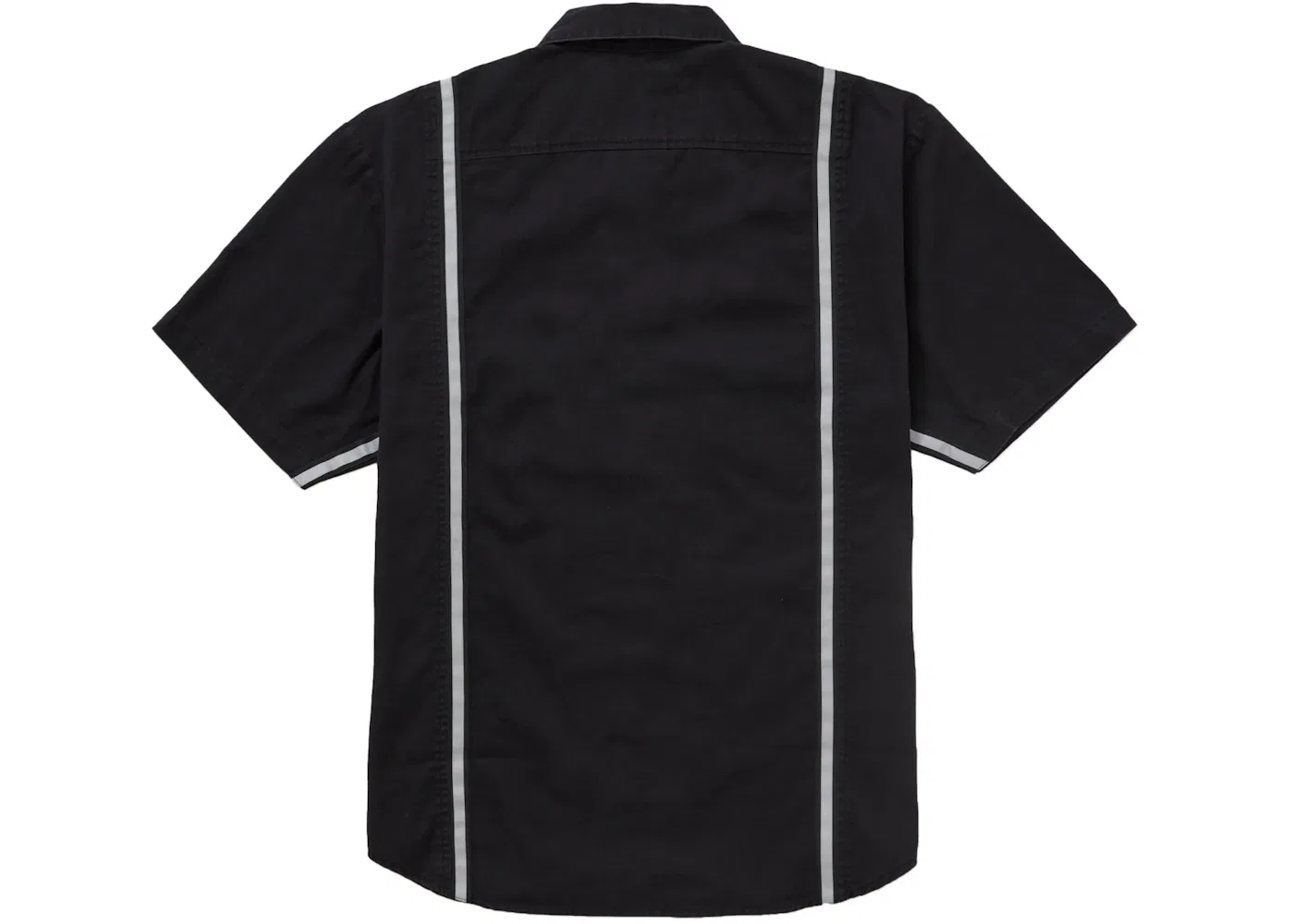 Мужская рубашка с длинным рукавом Supreme Reflective Stripe S/S Work Shirt, Black — фото 2
