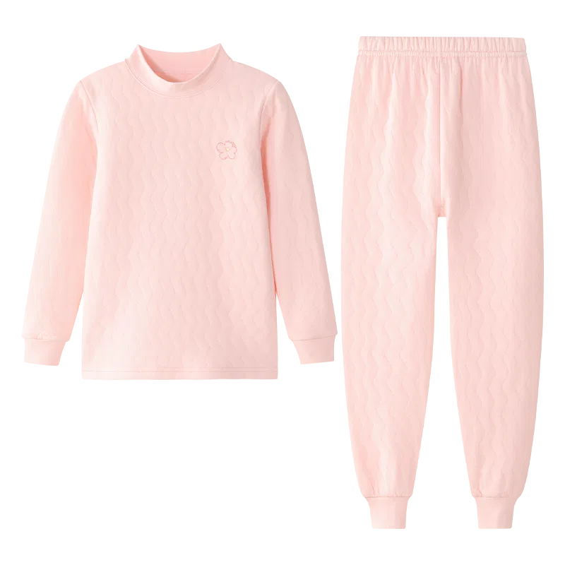 Детский комплект нижнего белья для девочек с начесом Red bean, Pink
