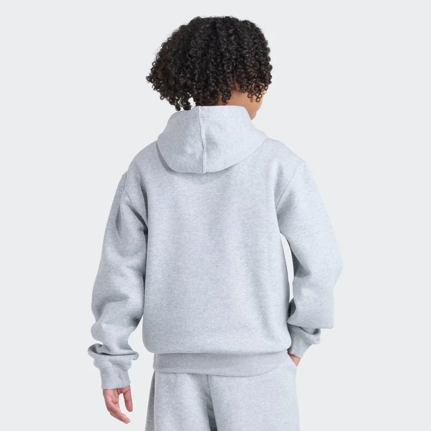 Детское худи на флисовой подкладке с капюшоном Essential Heather Fleece Adidas Originals, серый меланж