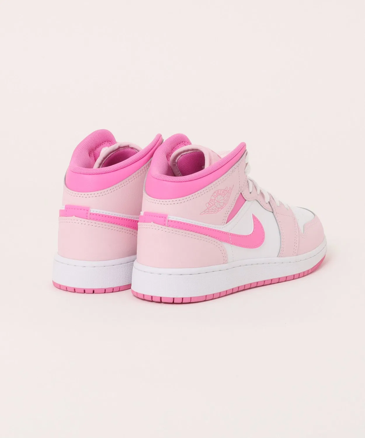 Детские кроссовки с кожаным верхом Air Jordan 1 Mid GS JORDAN BRAND, Pink — фото 2
