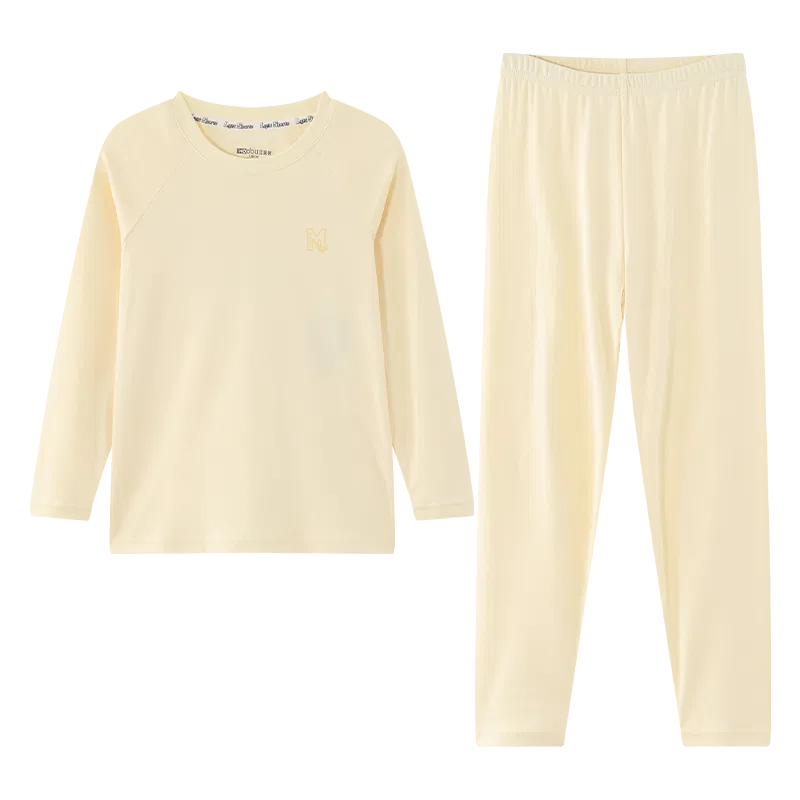 Детский комплект нижнего белья с круглым вырезом Red bean, Beige Yellow