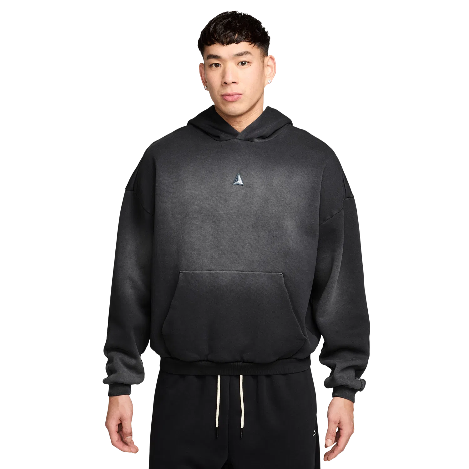 Мужской худи с капюшоном Nike Fleece Pullover Hoodie, Nike, Black/Silver — фото 4