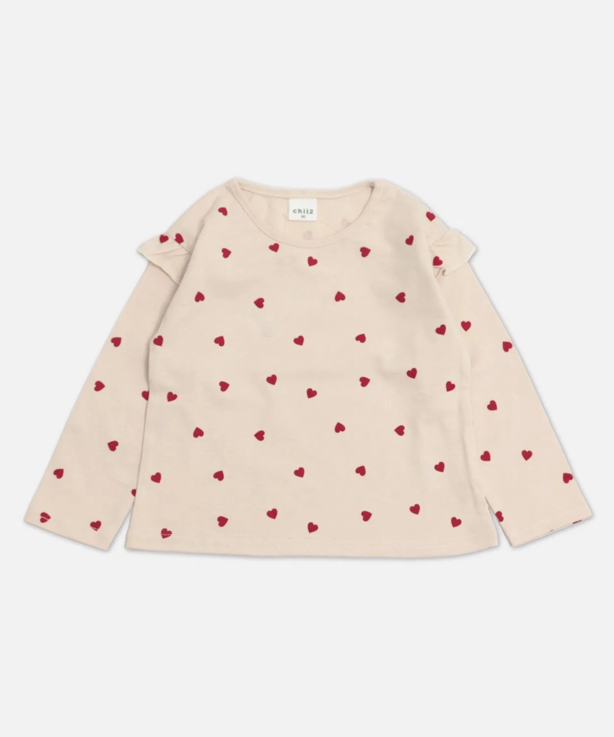 Детская футболка с длинным рукавомс принтом, модель Total Pattern, chil2, Cream