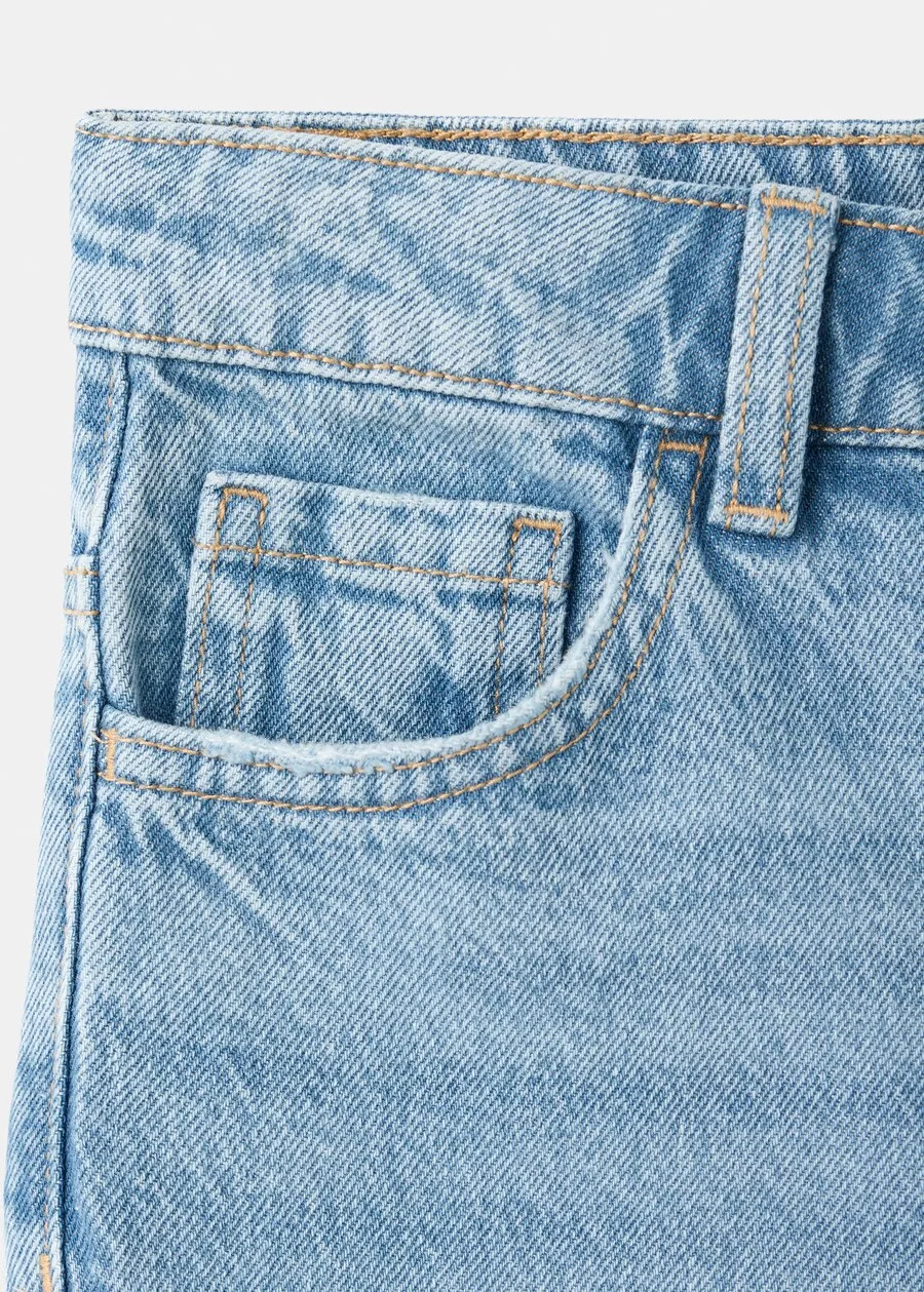 Детские джинсы MANGO KIDS, стандартного размера, светло-голубые — фото 4