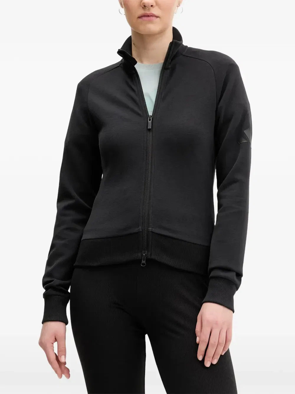 Топ Soft Lux Slim с высоким ворником на молнии Adidas, черный