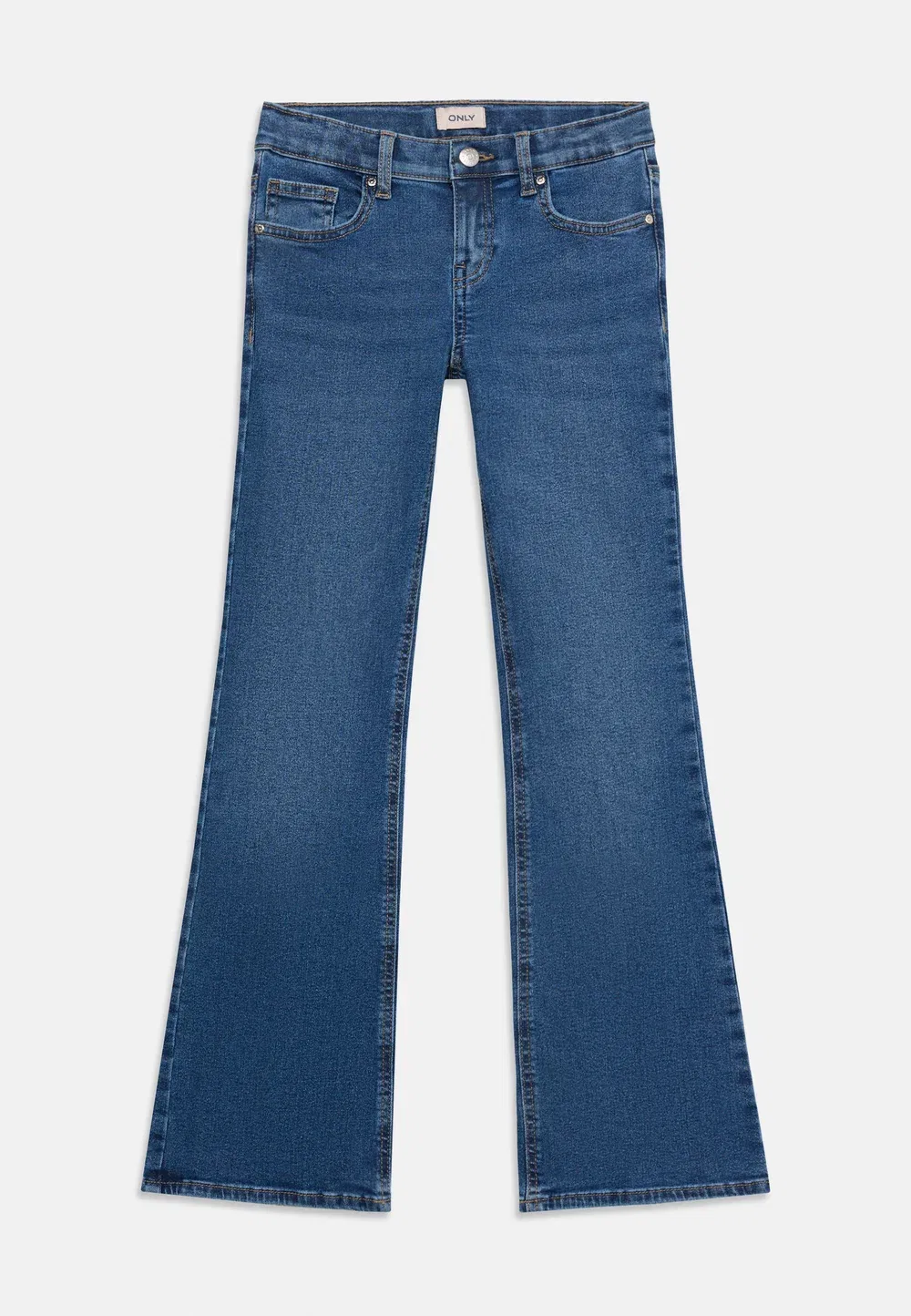 Когфебе - расклешенные джинсы Only Girls, Medium Blue Denim — фото 2