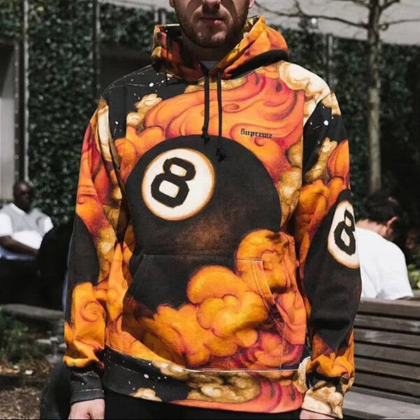 Толстовка Supreme FW19 Week 1 Martin Wong 8-Ball Hooded Sweatshirt, цвет colorblock — фото 4