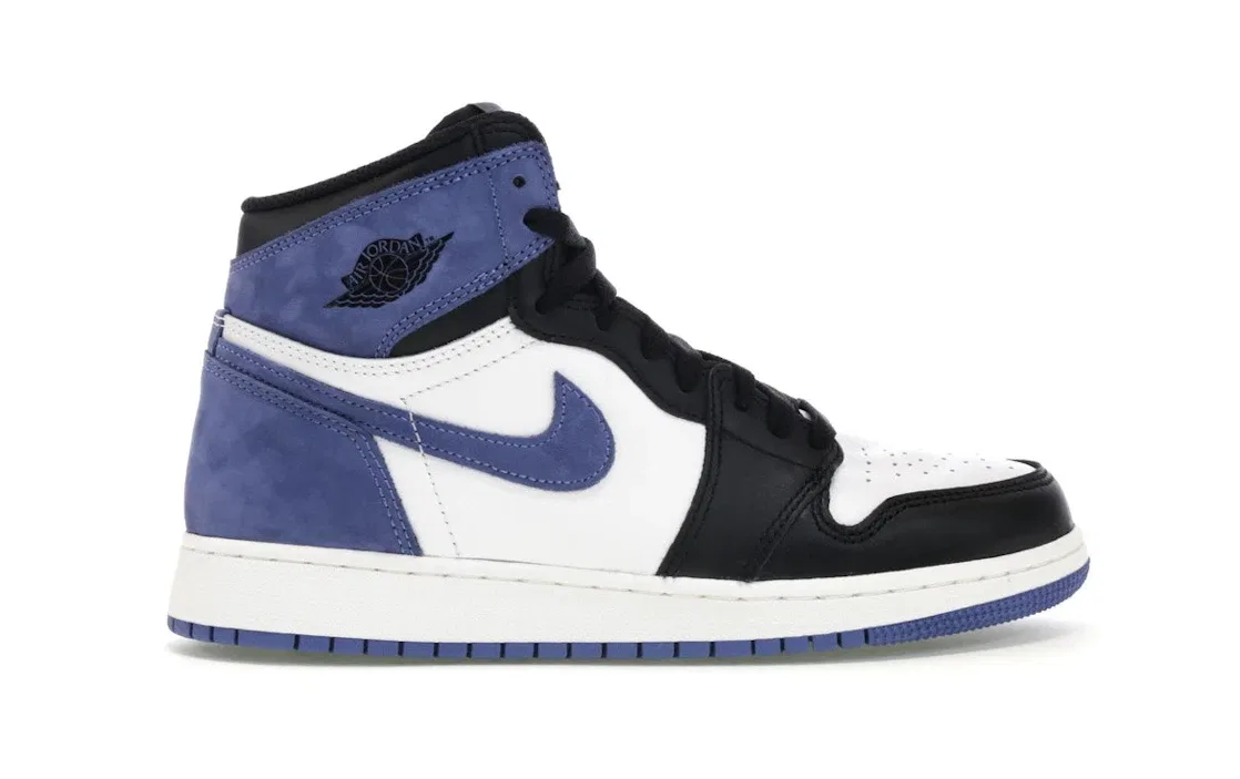 Детские кроссовки высокие с принтом Jordan 1 Retro High Jordan, Summit White/Blue Moon-Black