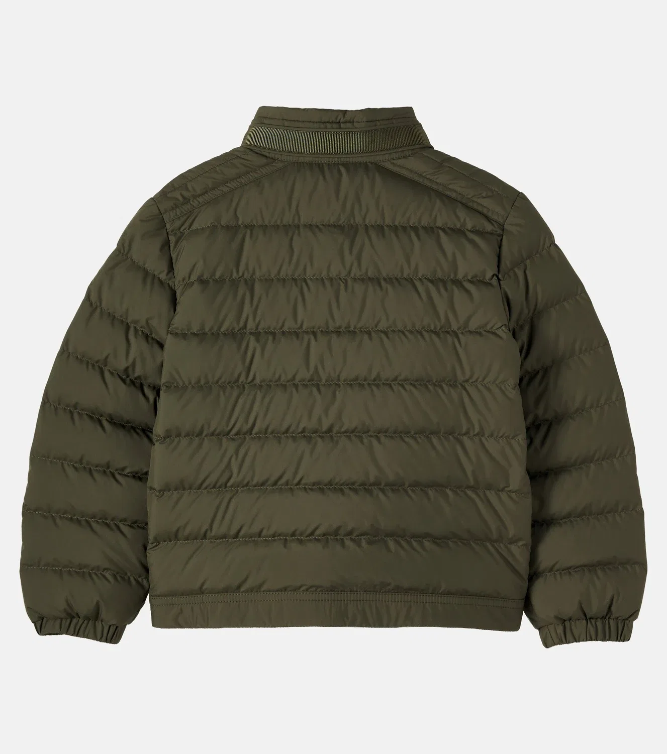 Пуховик с прошитыми стежками Moncler Enfant, зеленый — фото 3