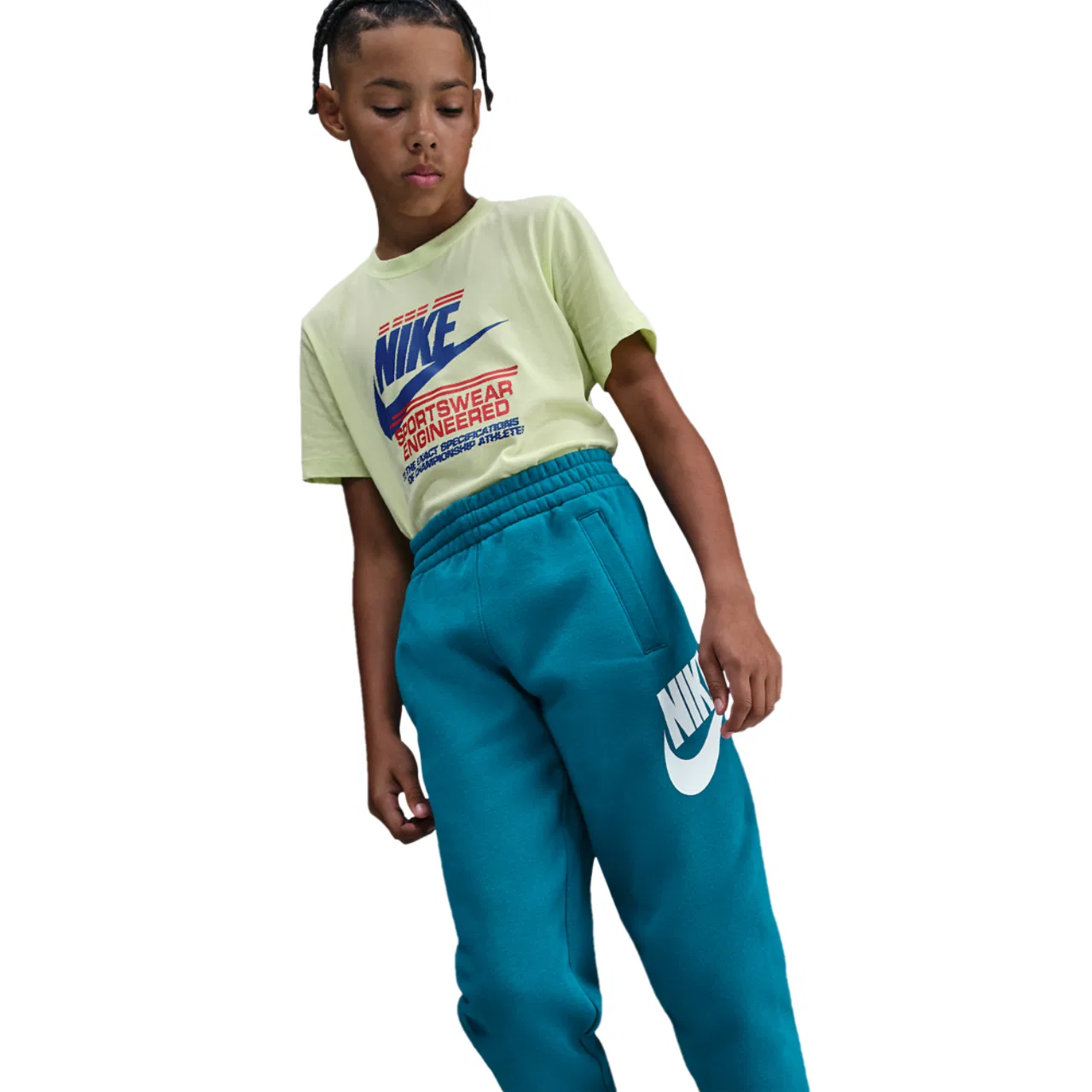 Брюки для мальчиков Club Fleece Joggers Nike, цвет Green Abyss/White — фото 3