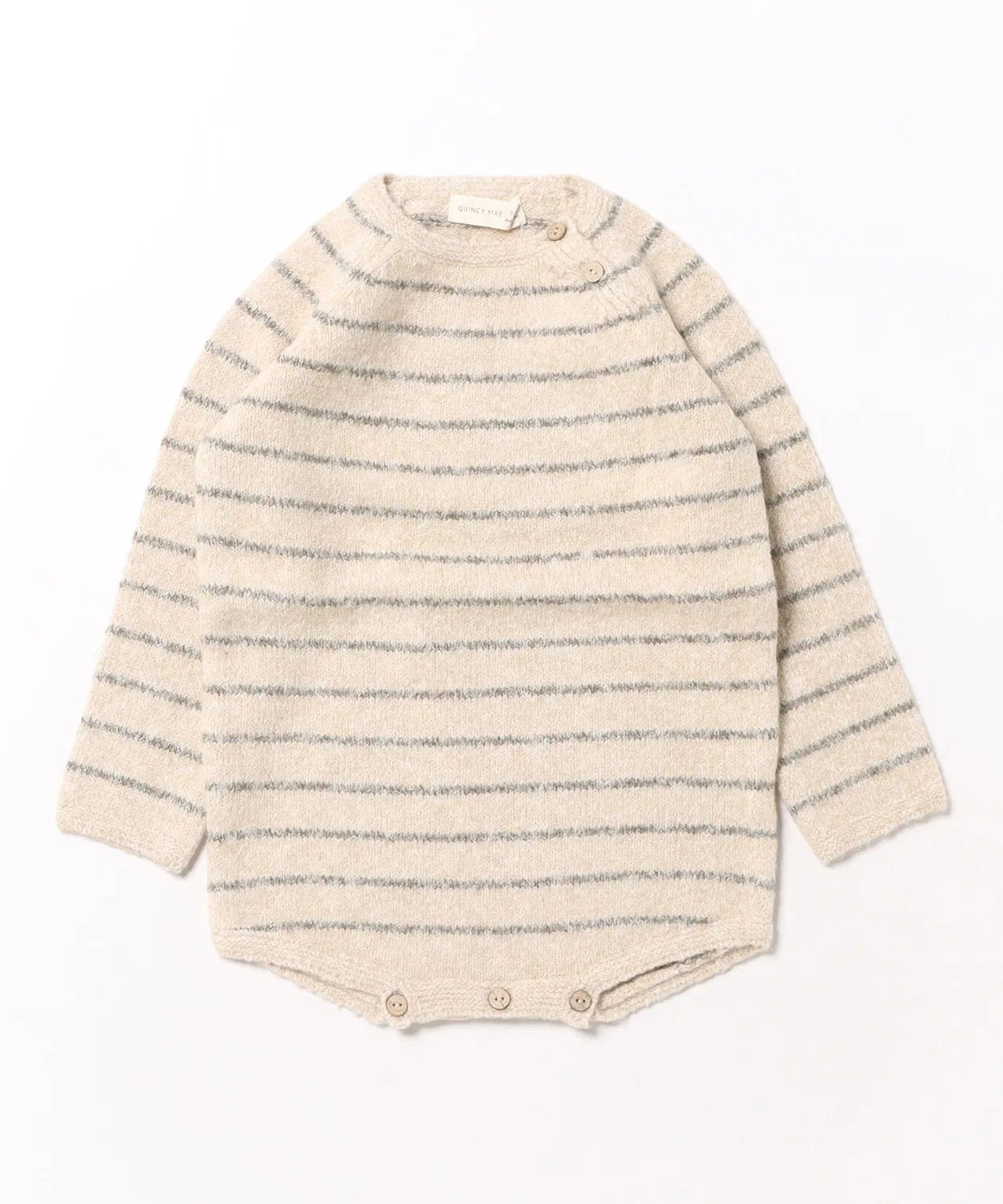 Детский боди-комбинезон с принтом Quincy Mae Riggens Romper, Basil Stripe