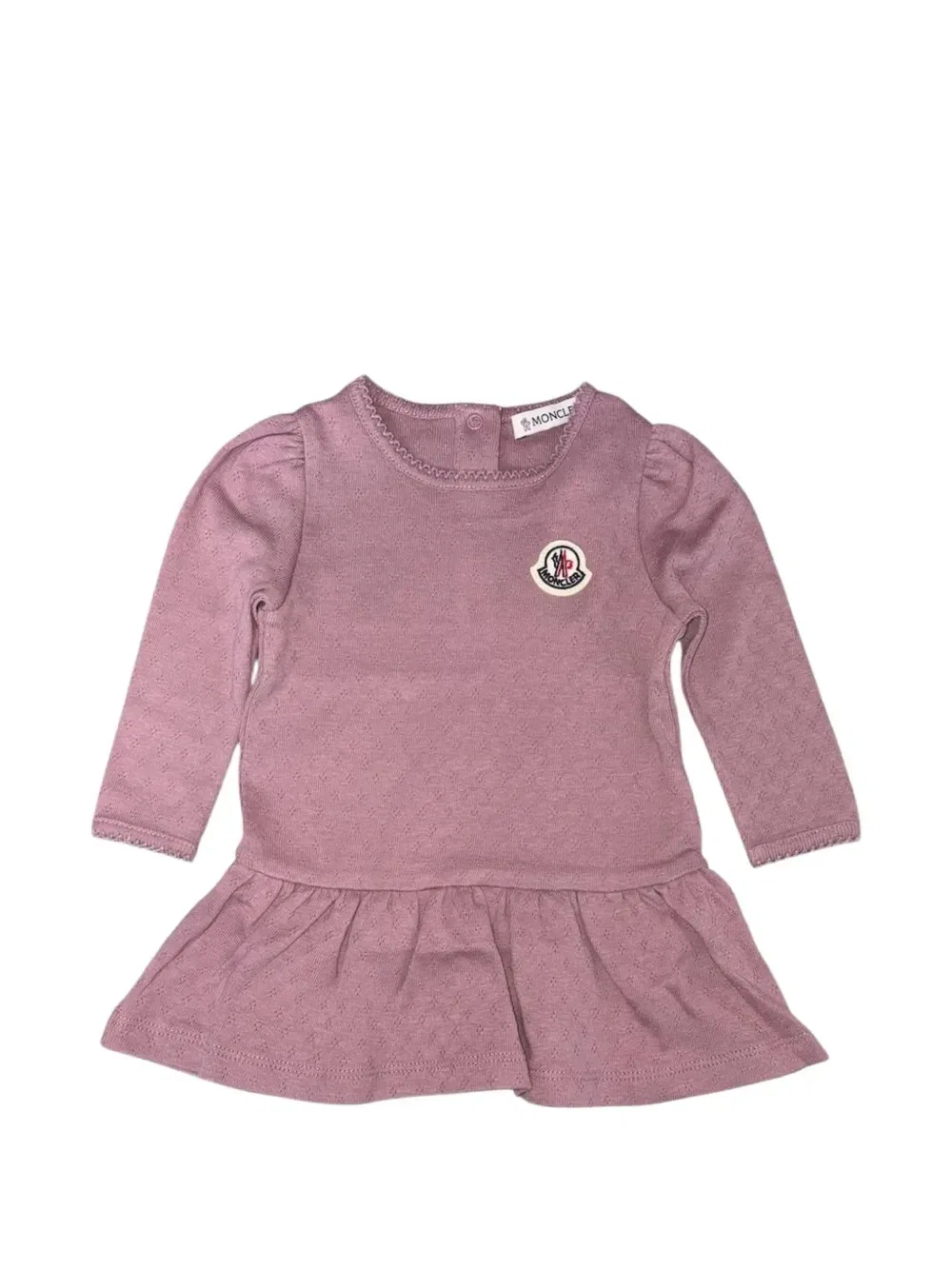 Платье с нашивкой-логотипом Moncler Enfant, розовый