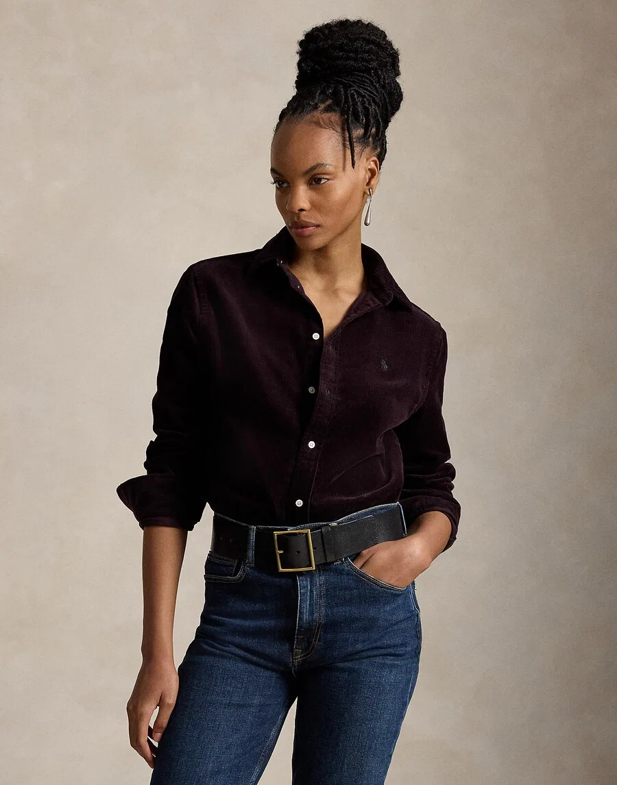 Блузка Polo Ralph Lauren '14 WALE' цвета карминно-красный — фото 2