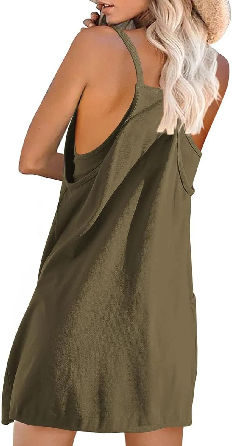 Женское спортивное мини-платье с шортами Athletic Dress, Army Green — фото 2