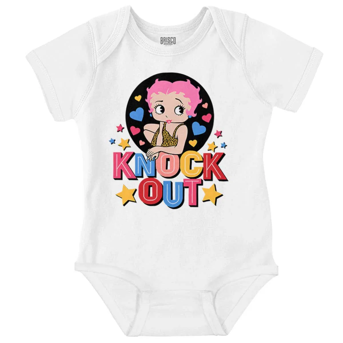 Детское боди для девочек с принтом Betty Boop Knock Out Cute Cutie Brisco Brands, White