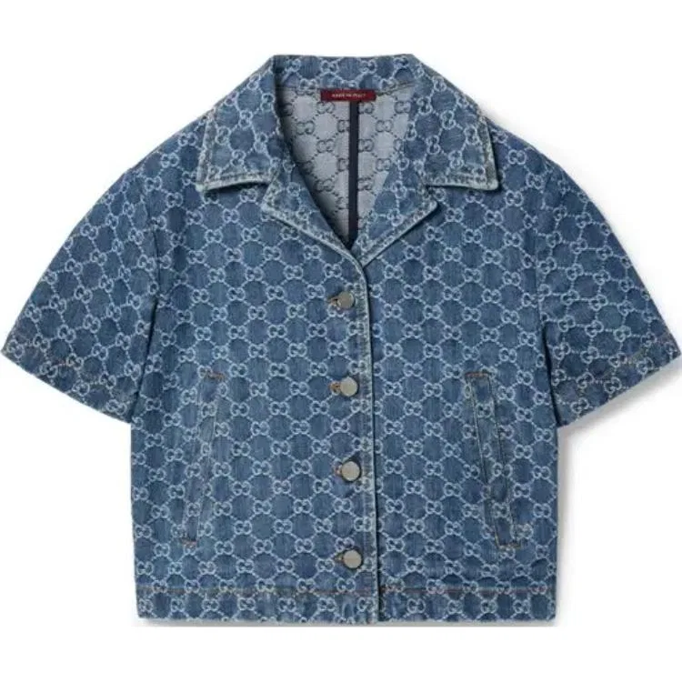 Женская рубашка с воротником-кубинка GUCCI, Blue