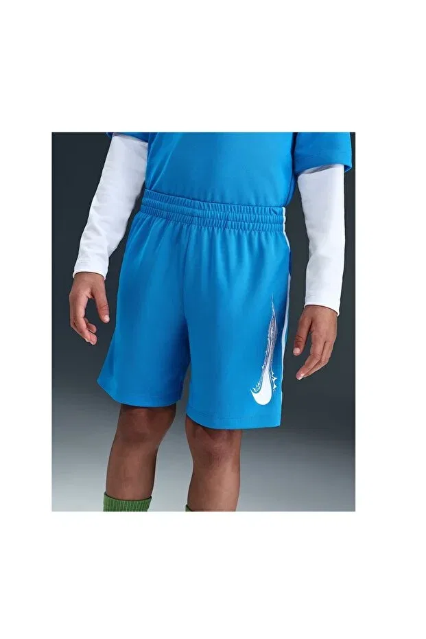 Детские шорты для девочек спортивные с регулируемым поясом Nike, Blue — фото 4