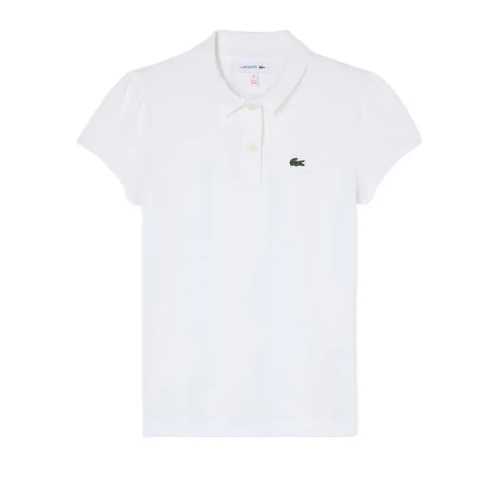 Детское поло для девочек с коротким рукавом Lacoste kids, White — фото 3