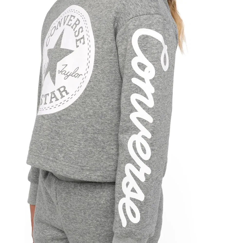 Худи Converse Kids Chuck Patch Crop, серый — фото 4