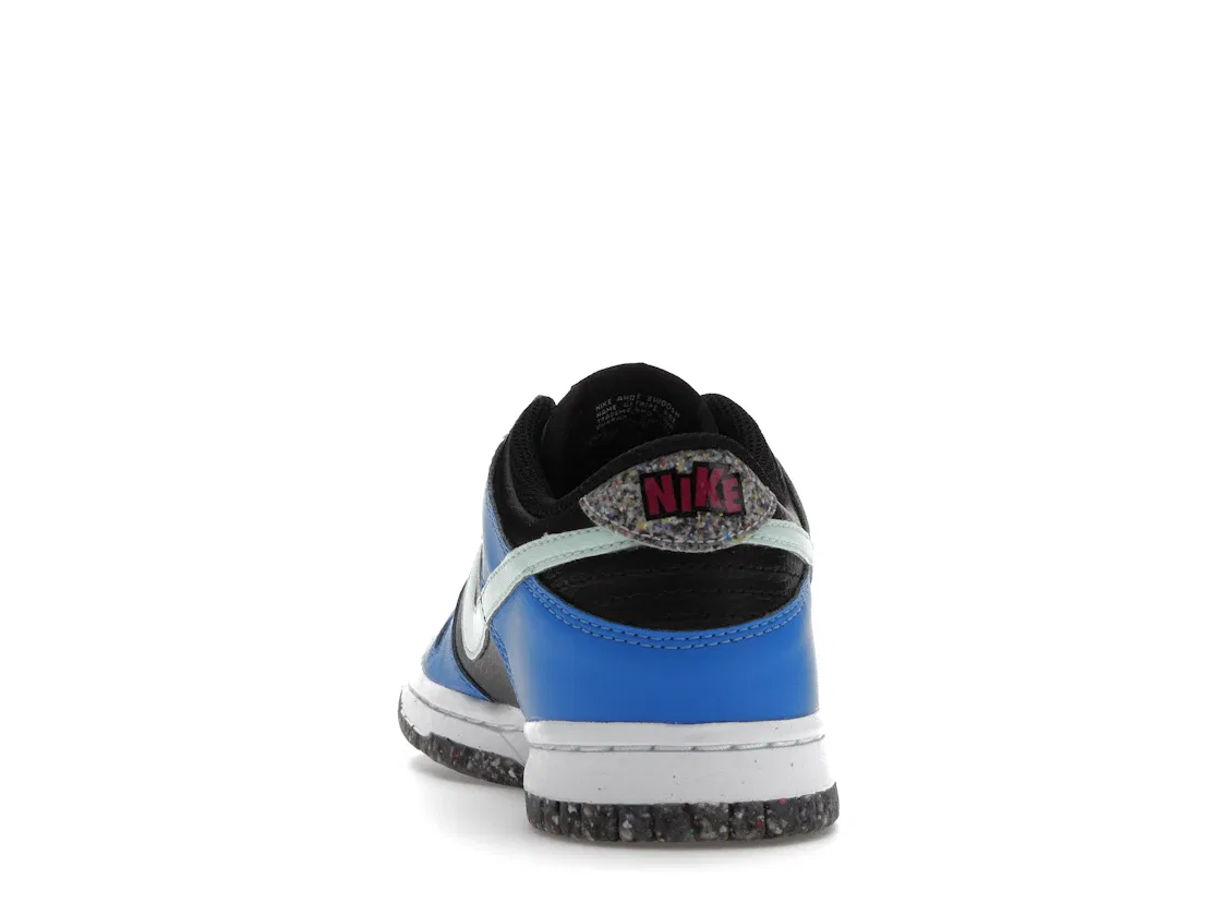 Детские кроссовки для мальчиков и девочек с экологичным дизайном Nike Dunk Low Crater Nike, Black/Light Photo Blue/Active Pink/Mint Foam — фото 4
