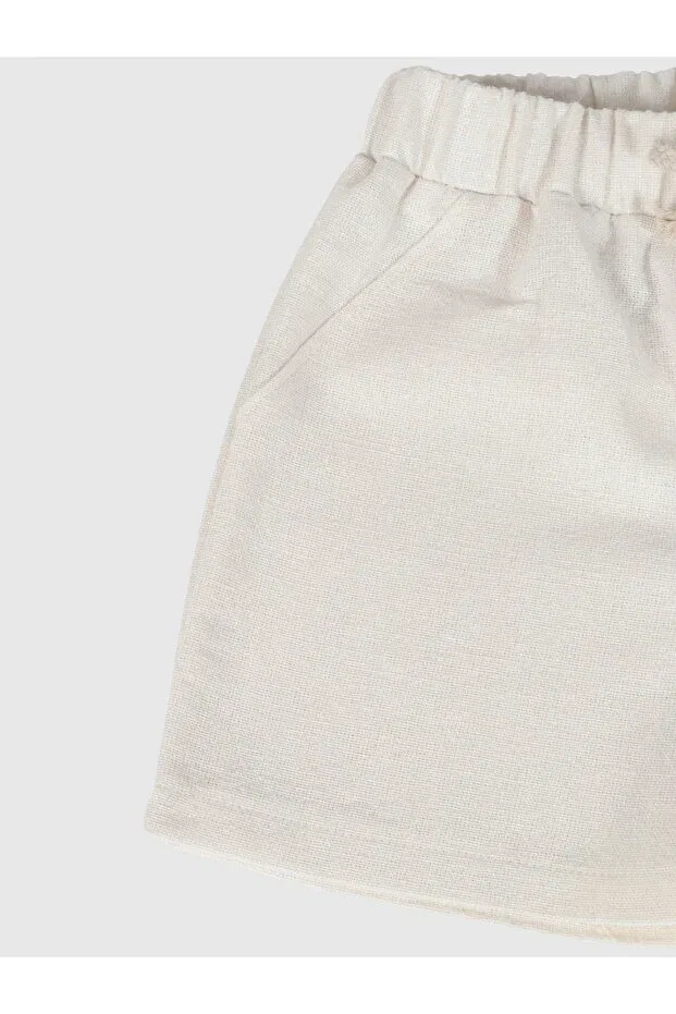 Детские шорты для девочек льняные Yhh Kids, Nude Color — фото 3