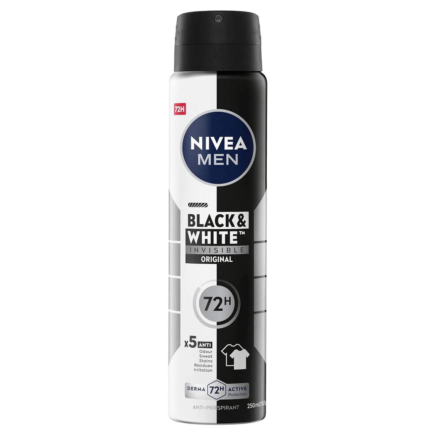 Антиперспирант-дезодорант Invisible for Black & White, NIVEA, 250 мл