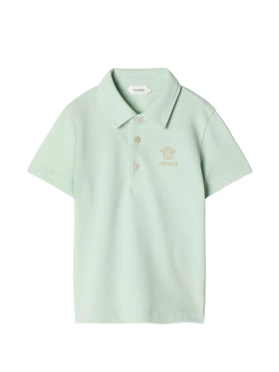 Рубашка поло с вышивкой Medusa Versace Kids, зеленый