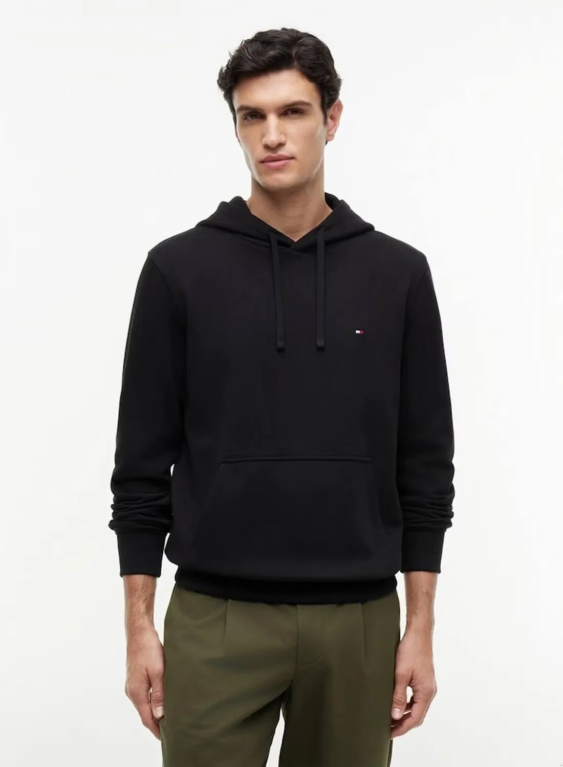 Худи с вышивкой флага Tommy Hilfiger, черный