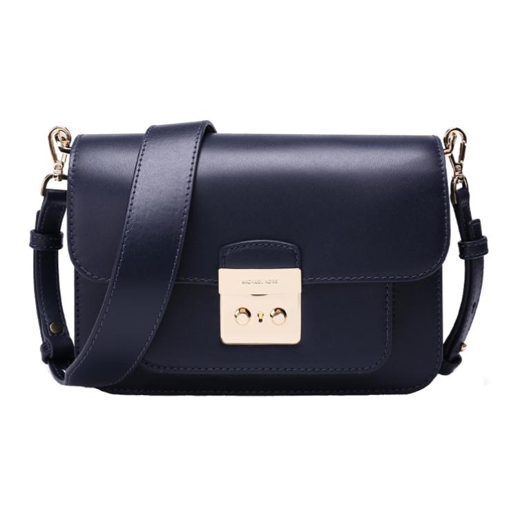

Сумка через плечо Sloan Leather Camera Bag большого размера для женщин темно-синяя MICHAEL KORS