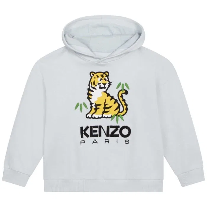 Худи для мальчиков с вышивкой тигра Kenzo, Pale Blue