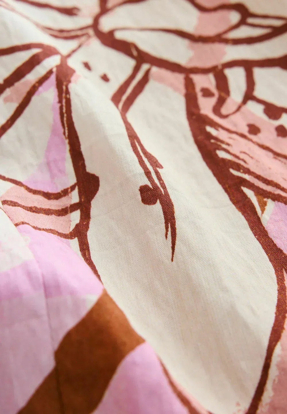 Блузка стандартного кроя с завязками на шее Next, Pink Orange Floral Print — фото 2