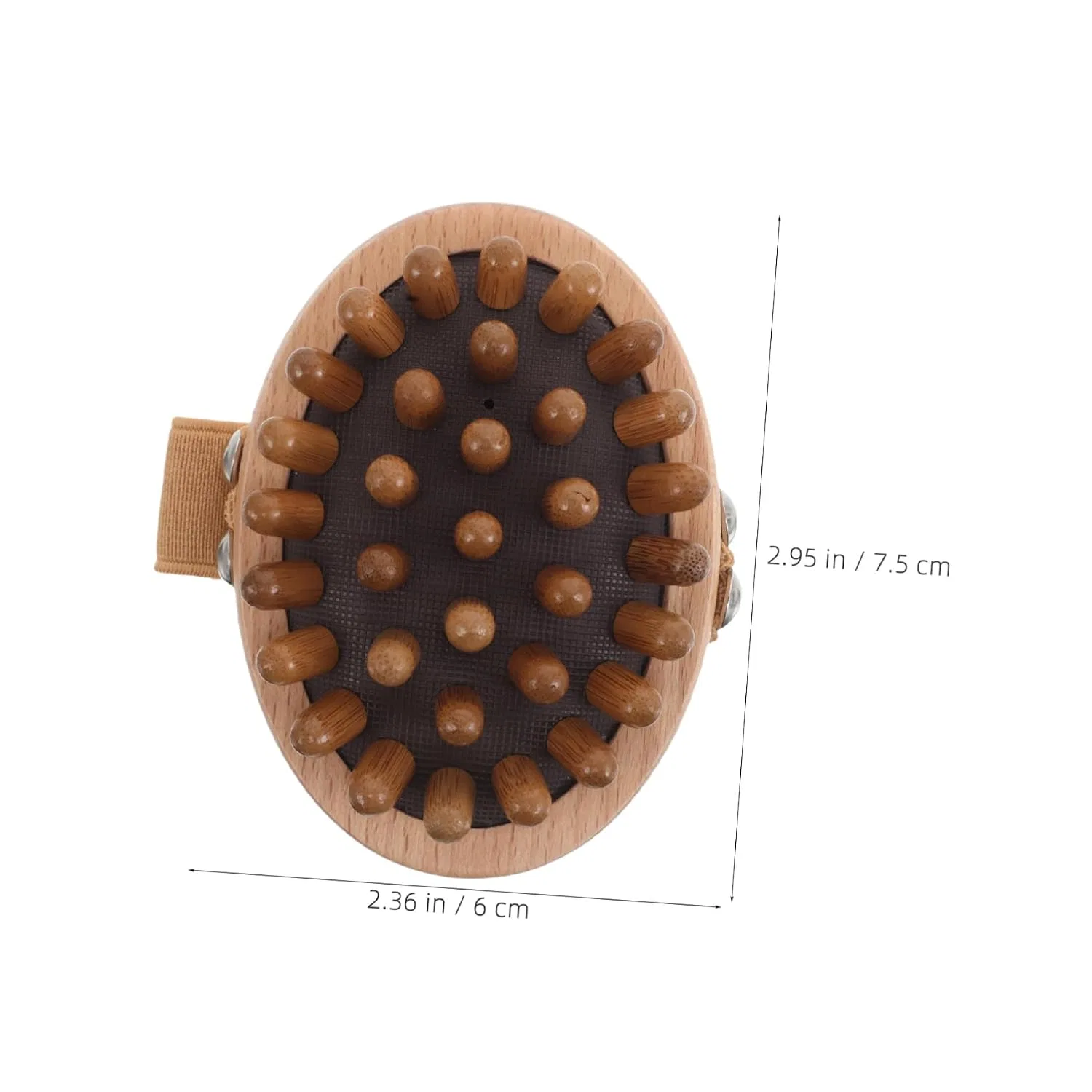 Массажная щетка для тела и кожи головы, COLLBATH, 2 шт, 7.5x7.5x6 см, Натуральный бук — фото 2