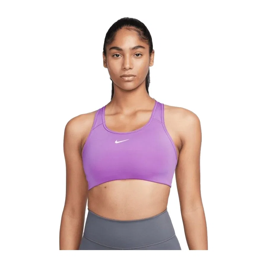 Спортивный бюстгальтер без рукавов Nike Dri-FIT Swoosh, Фиолетовый — фото 2
