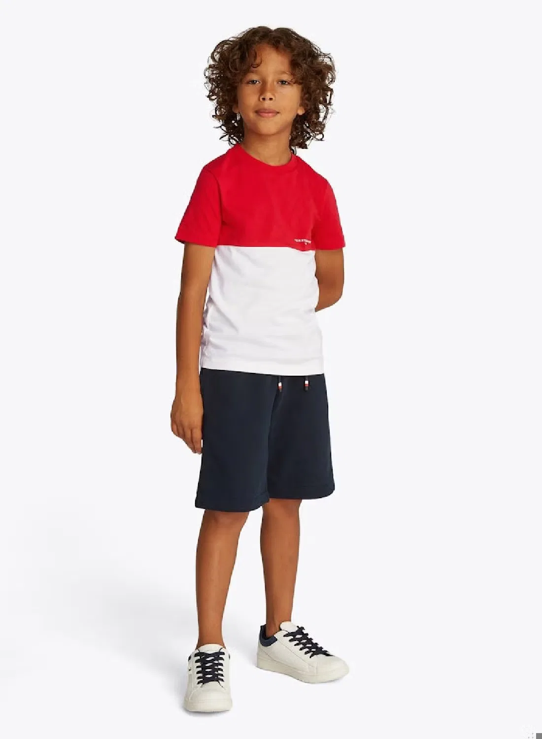 Комплект футболки и шорт с цветоблоком Tommy Hilfiger, красный