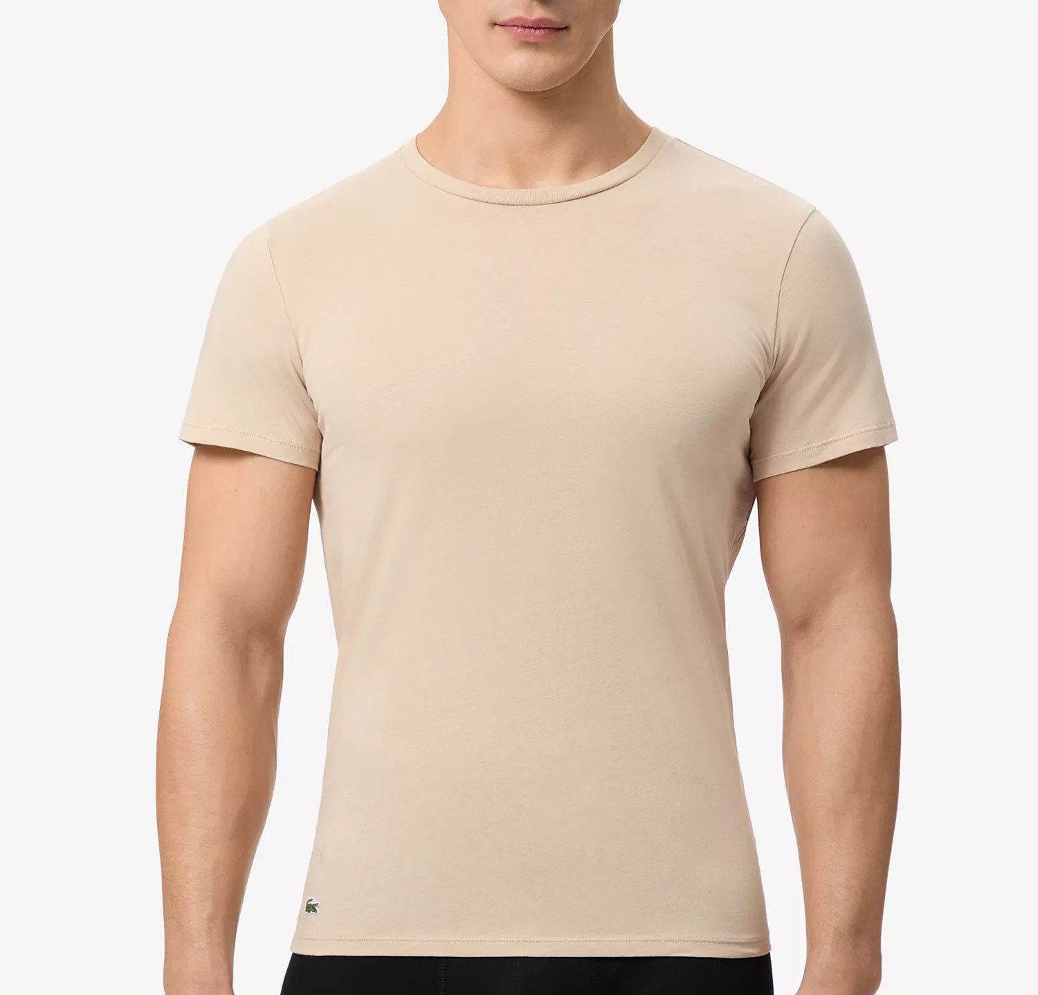 Комплект футболок Lacoste Slim-Fit Crewneck, 5 предметов, черный/белый/бежевый/коричневый — фото 3
