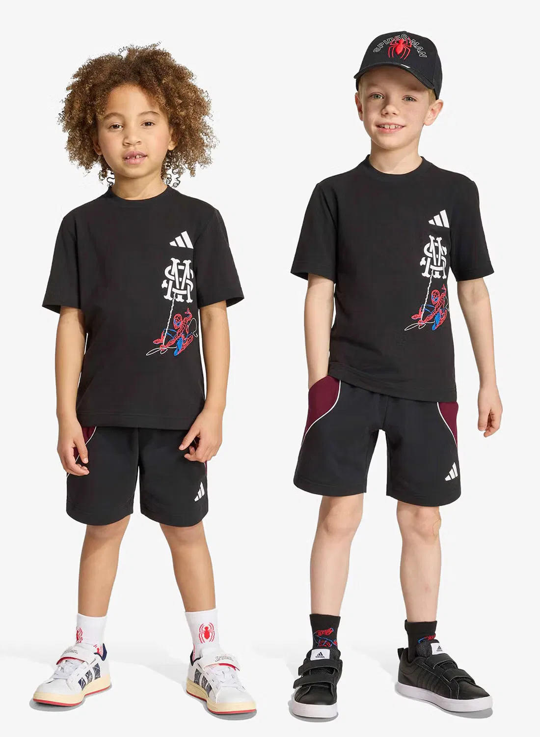 Комплект футболок с принтом Marvel Spider-Man Adidas, черный