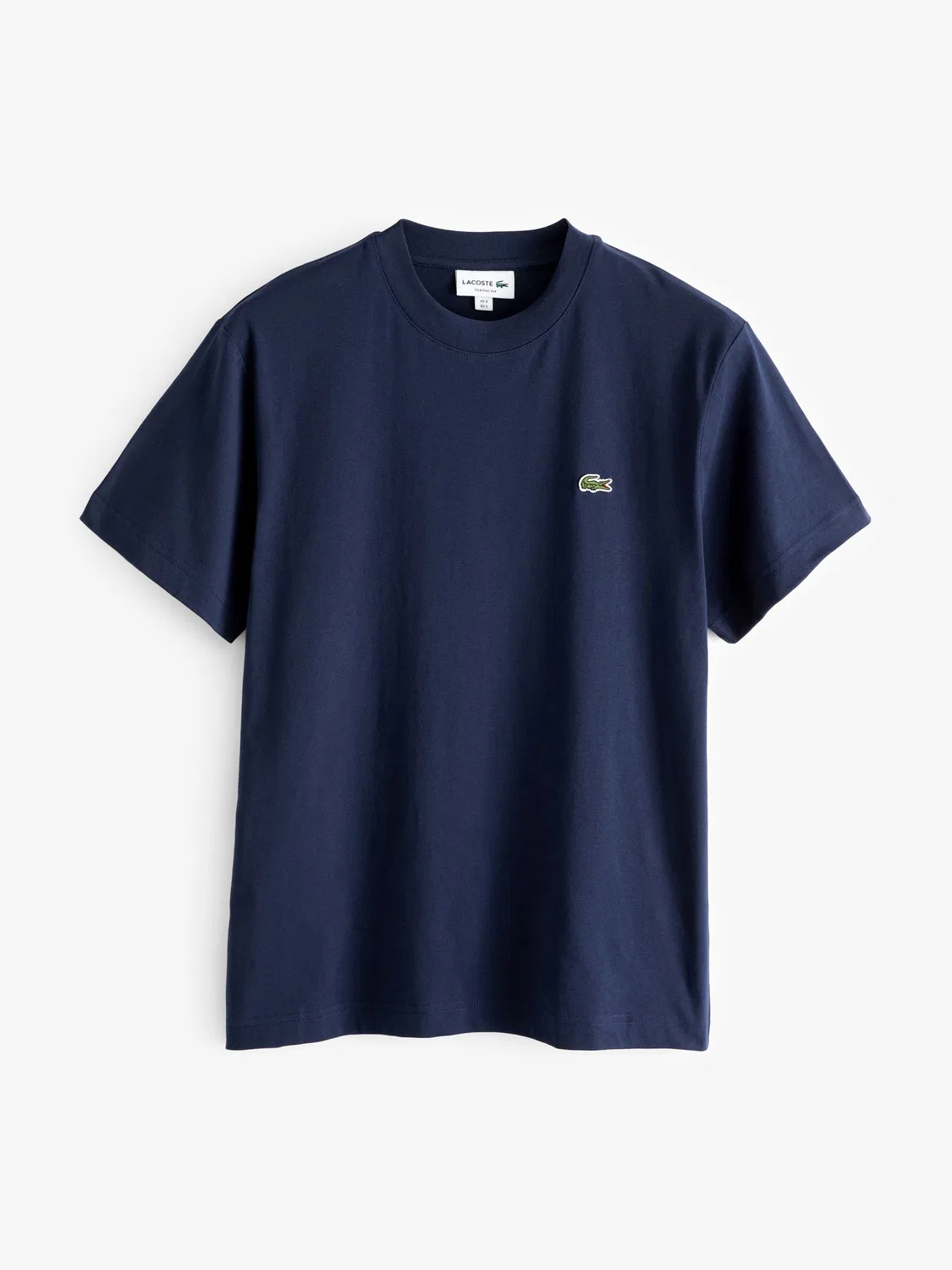 Lacoste Темно-синяя хлопковая футболка свободного кроя средней плотности из джерси — фото 4